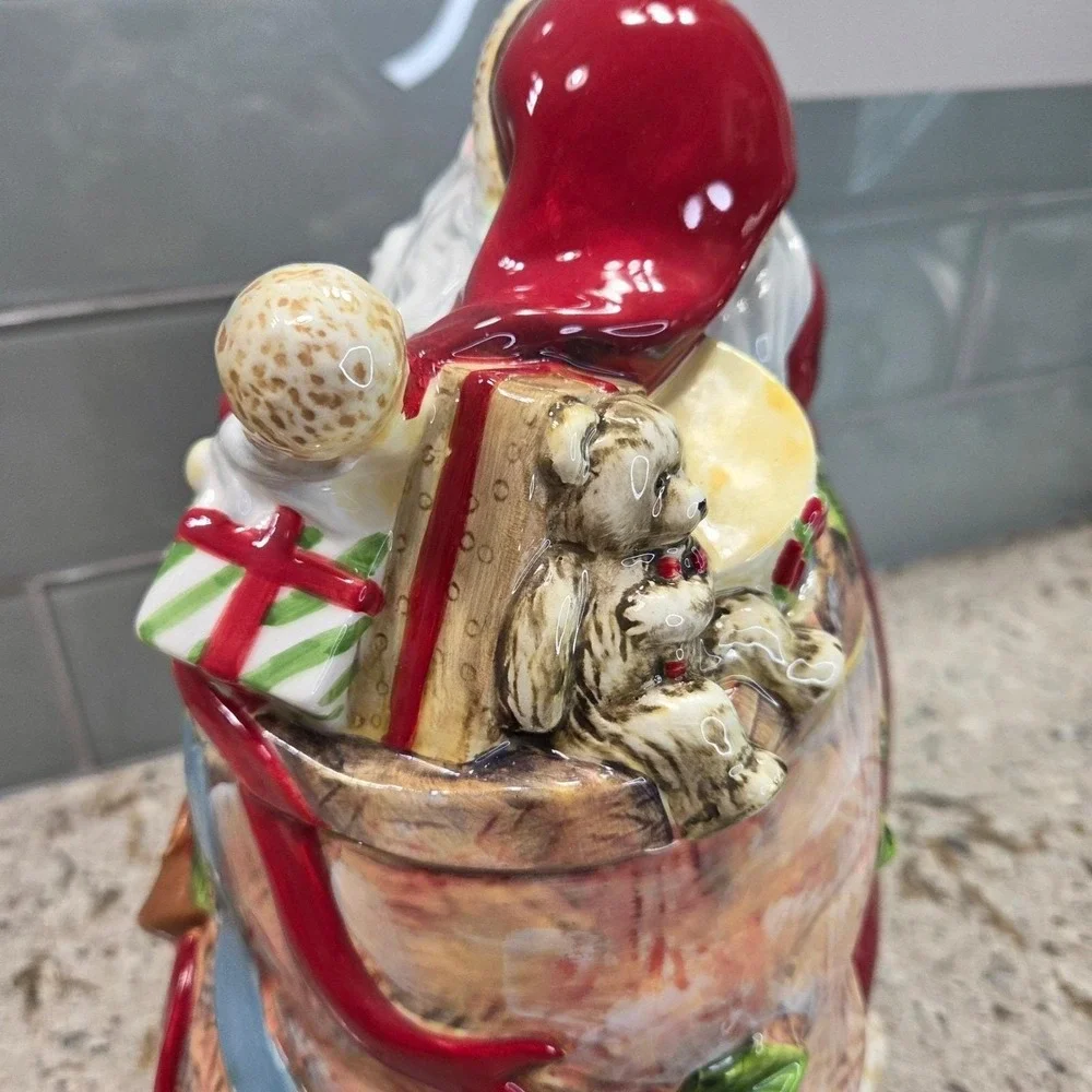 Certified International Enchanted Santa Cookie Jar Susan Winget Christmas Decor